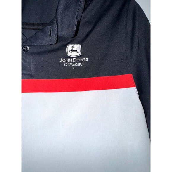 Nike Golf Standard Fit Dri-Fit John Deere Classic Polo Shirt Black/White/Red Men - Picture 6 of 9